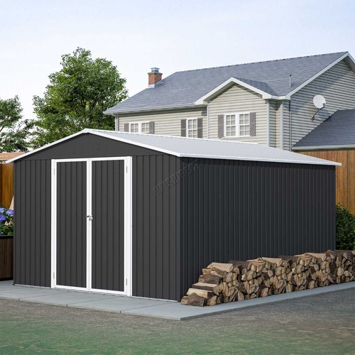 Garden shed 10x12ft metal apex - garden,
