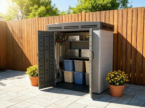 6x4ft plastic shed with - , floor